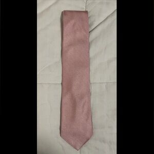 Nicole Miller New York Tie Necktie Pale Pink Textured Basket Weave 100% Silk EUC